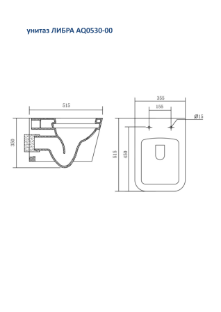 Унитаз с инсталляцией Set AQUATEK ЛИБРА Easy Fix +сиденье-микролифт+звукоизоляционная прокладка